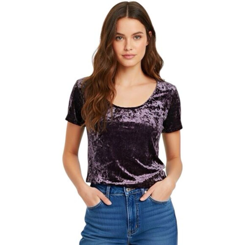 Bear Dance Womens Blouse Top Sz Medium Whimsigoth Y2K 90s Boho Velvet Crushed